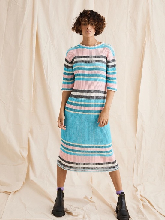 Nice Martin Dresses & Skirts - Nice Martin ‘Porter’ rib knit dress 💗🩵